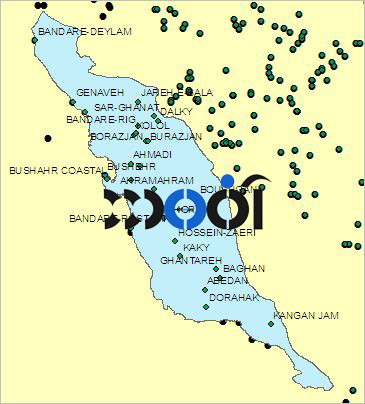 شیپ فایل ایستگاه های هواشناسی استان بوشهر