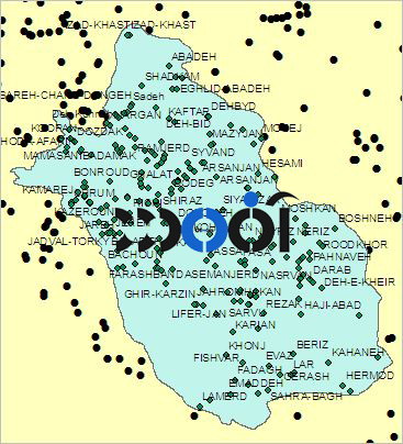 شیپ فایل ایستگاه های هواشناسی استان فارس