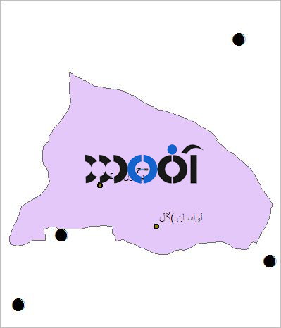 شیپ فایل شهرهای شهرستان شمیرانات به صورت نقطه ای